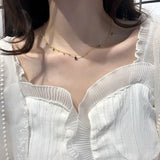 925 Silver Green Zirconia Drop Necklace Charm Choker
