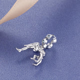925 Silver Gymnast Dangle Charm Pendant for Jewelry Making
