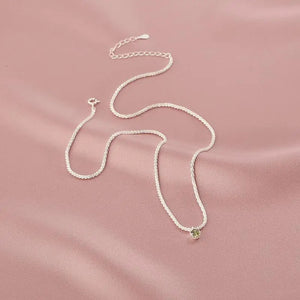 925 Silver Gypsophila Choker Necklace Olive Green Zircon