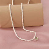 925 Silver Gypsophila Choker Necklace Olive Green Zircon