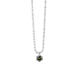 925 Silver Gypsophila Necklace Olive Green Zircon Collarbone Chain