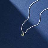 925 Silver Gypsophila Necklace Olive Green Zircon Collarbone Chain