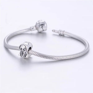925 Silver Halloween Skeleton Charm Bead for Bracelet Necklace