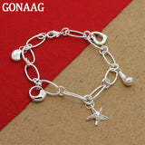 925 Silver Hand Clip Pendant Bracelet for Women