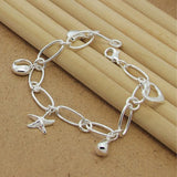 925 Silver Hand Clip Pendant Bracelet for Women
