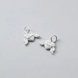 925 Sterling Silver Love Angel Dangle Charm Matte Necklace