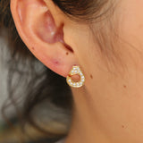 925 Silver Handcuff CZ Wedding Earrings Clear CZ Women