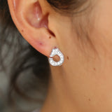 925 Silver Handcuff CZ Wedding Earrings Clear CZ Women