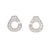 925 Silver Handcuff CZ Wedding Earrings Clear CZ Women