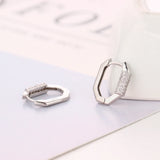 925 Silver Zircon Piercing Hoop Earrings