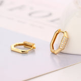 925 Silver Zircon Piercing Hoop Earrings