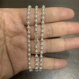 925 Silver Round Beads Sweater Chain Necklace