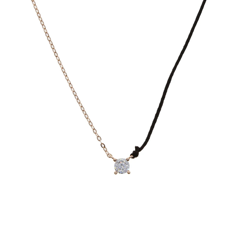 925 Silver Boho Necklace Heart Square CZ Choker
