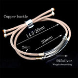 925 Silver Pink Red Rope Name Bracelet Engraved Two Layers Personalized Jewelry