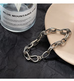 Vintage Thai Silver Thick Chain Bracelet for Men Women Couples