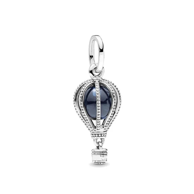925 Silver Happy Birthday Balloon Charm Bead Bracelet DIY Gift