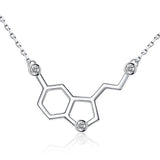 925 Silver Serotonin Molecular Necklace Zircon Couple Gift