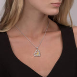 925 Silver Heart 18K Plated Bee Necklace CZ Beehive Pendant Chain for Women