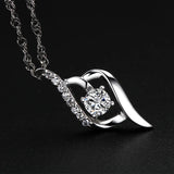 925 Silver Heart Amethyst Necklace For Women Wedding Jewelry