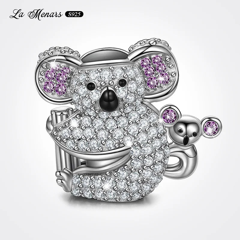 925 Silver Heart Animal Beads for Charm Bracelet