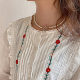 925 Silver Heart Arrow Necklace Shell Pearl Women Engagement Gift Girls Choker
