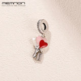 925 Silver Heart Balloons Pendant Enamel Charms Beads - DIY Women