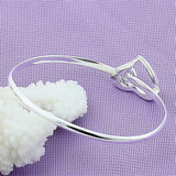 925 Silver Heart Bangle Wedding Charm Party Jewelry Gift