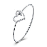 925 Silver Heart Bangle Wedding Charm Party Jewelry Gift
