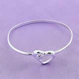 925 Silver Heart Bangle Wedding Charm Party Jewelry Gift