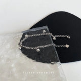 925 Silver Heart Bead Bracelet for Women, Multi-layered INS Bracelet