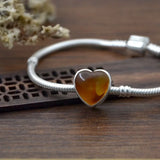925 Sterling Silver Heart Beads Charm Bracelet Jewelry