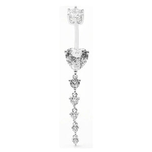 925 Silver Heart Belly Button Ring Women's Body Jewelry Decorations