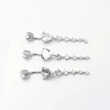 925 Silver Heart Belly Button Ring Women's Body Jewelry Decorations