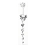 925 Silver Heart Belly Button Ring Women's Body Jewelry Decorations
