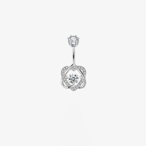 925 Silver Heart Belly Piercing Navel Jewelry Double Love Belly Button Rings