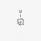 925 Silver Heart Belly Piercing Navel Jewelry Double Love Belly Button Rings