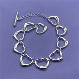 925 Silver Heart Bracelet & Pendant Set, Wedding & Engagement Jewelry