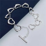 925 Silver Heart Bracelet & Pendant Set, Wedding & Engagement Jewelry