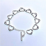 925 Silver Heart Bracelet & Pendant Set, Wedding & Engagement Jewelry