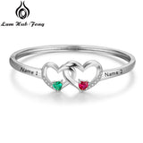 925 Silver Heart Bracelet Personalized Name & Birthstone