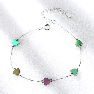 925 Silver Heart Chain Bracelets Women Jewelry GaaBou