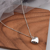 925 Silver Heart Chain Choker Necklace Wide Fine Jewelry