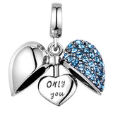 925 Silver Heart Charm Bead for European Bracelet Necklace