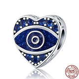 925 Silver Heart Charm Bear Beads for 3mm Bracelets DIY Pendant
