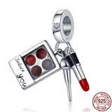 925 Silver Heart Charm Bear Beads for 3mm Bracelets DIY Pendant