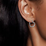 925 Silver Heart Charm Hoop Earrings for Women Gift