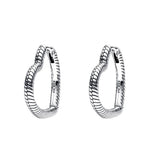 925 Silver Heart Charm Hoop Earrings for Women Gift