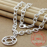 925 Silver Heart/Circle/Dog Pendant Necklace 18 Inches Chain