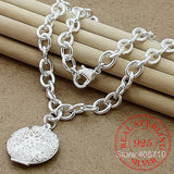 925 Silver Heart/Circle/Dog Pendant Necklace 18 Inches Chain