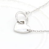 925 Silver Heart Circle Pendant Necklace Romantic Jewelry for Women Girls